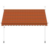 vidaXL Luifel handmatig uittrekbaar 350 cm oranje en bruin