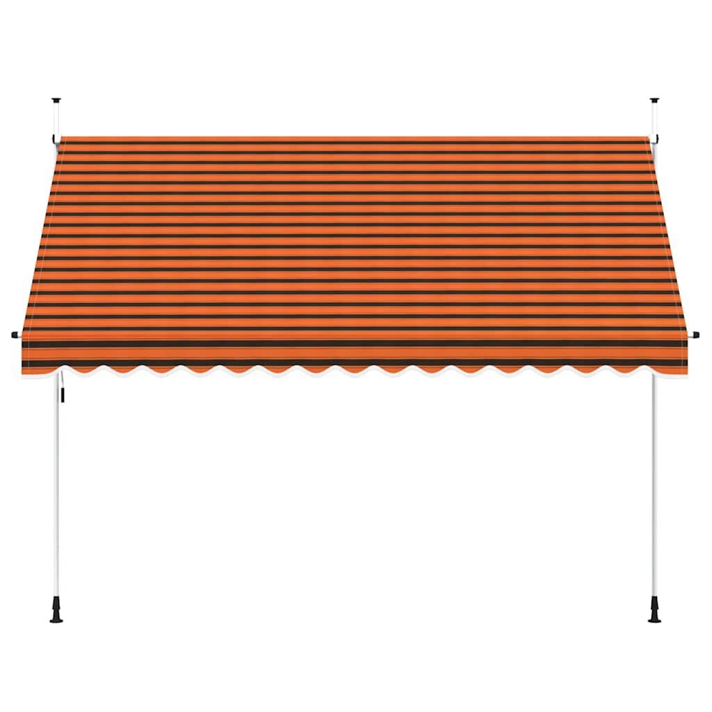 vidaXL Luifel handmatig uittrekbaar 350 cm oranje en bruin