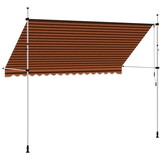 vidaXL Luifel handmatig uittrekbaar 350 cm oranje en bruin