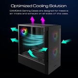 GAMDIAS TALOS E3 Gaming PC-hoes, Mid-Tower ATX-hoes, gehard glaspaneel, 3 ingebouwde 120 mm ARGB-ventilatoren, gereedschapsvrije installatie gehard glazen venster, ondersteunt moederborden tot ATX,