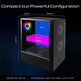 GAMDIAS TALOS E3 Gaming PC-hoes, Mid-Tower ATX-hoes, gehard glaspaneel, 3 ingebouwde 120 mm ARGB-ventilatoren, gereedschapsvrije installatie gehard glazen venster, ondersteunt moederborden tot ATX,