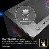 GAMDIAS TALOS E3 Gaming PC-hoes, Mid-Tower ATX-hoes, gehard glaspaneel, 3 ingebouwde 120 mm ARGB-ventilatoren, gereedschapsvrije installatie gehard glazen venster, ondersteunt moederborden tot ATX,