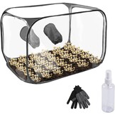 60x60x90cm Kweektent, Paddestoel Groeiende Stille Luchtbox, Transparant PVC, Zwart