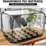 60x60x90cm Kweektent, Paddestoel Groeiende Stille Luchtbox, Transparant PVC, Zwart