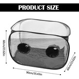 60x60x90cm Kweektent, Paddestoel Groeiende Stille Luchtbox, Transparant PVC, Zwart