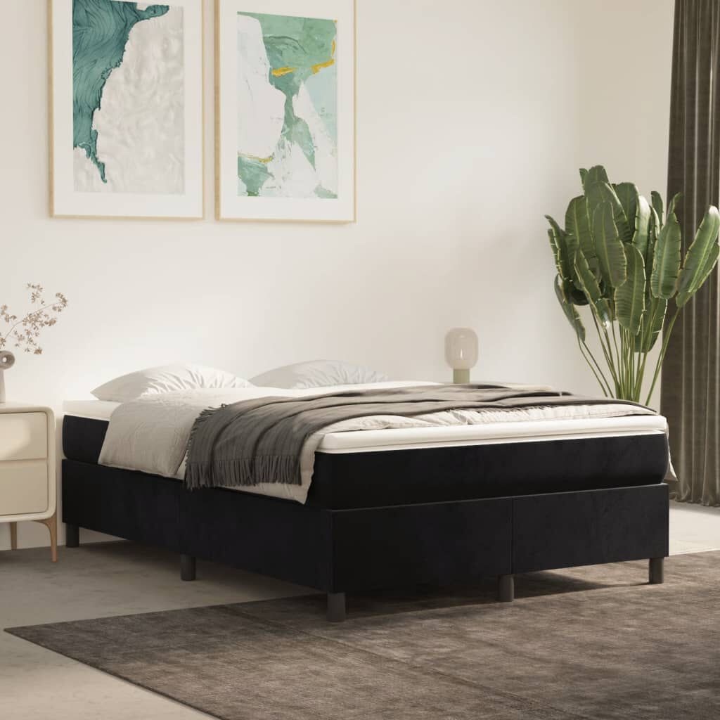 vidaXL Boxspring bed 140x190 cm fluweel zwart