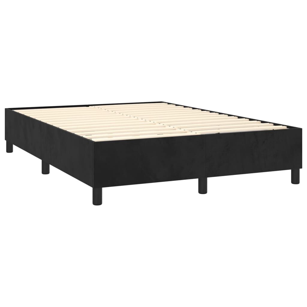 vidaXL Boxspring bed 140x190 cm fluweel zwart