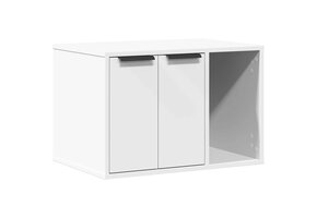Kattenbakkast 60x40x40 cm Bewerkt Hout Wit - 34% Korting