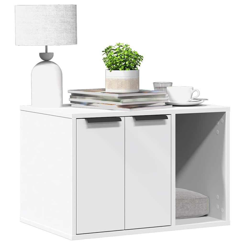 vidaXL Kattenbakkast 60x40x40 cm bewerkt hout wit