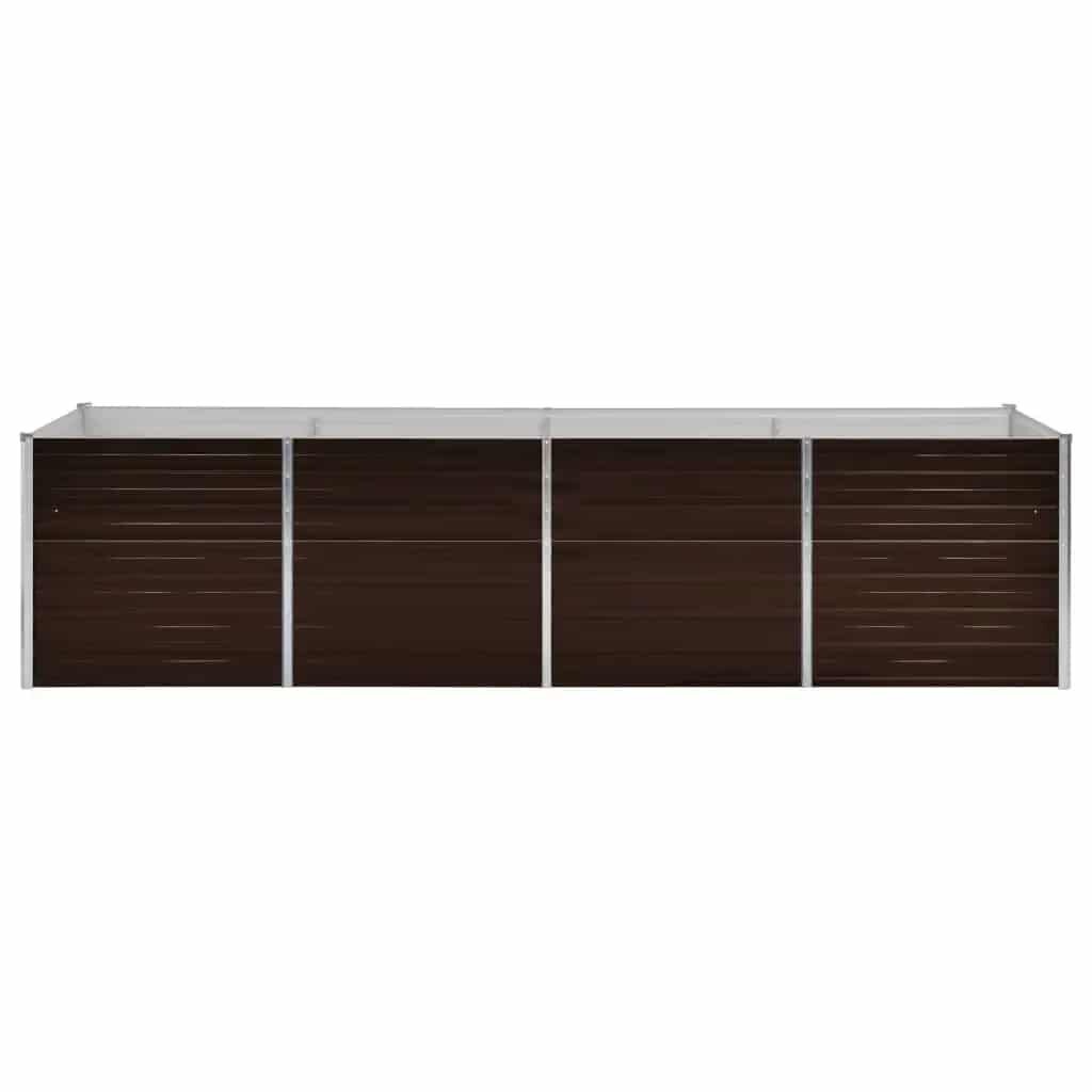 Verhoogde Plantenbak 320x80x77 cm Gegalvaniseerd Staal Bruin - 34% Korting