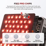 FliKEZE Rood lichttherapie, 78 leds dubbele chip, 660nm en 850nm infrarood lichttherapie, nabij infraroodlamp voor spierherstel, pijnverlichting, energieboost, duurzame volledig metalen behuizing