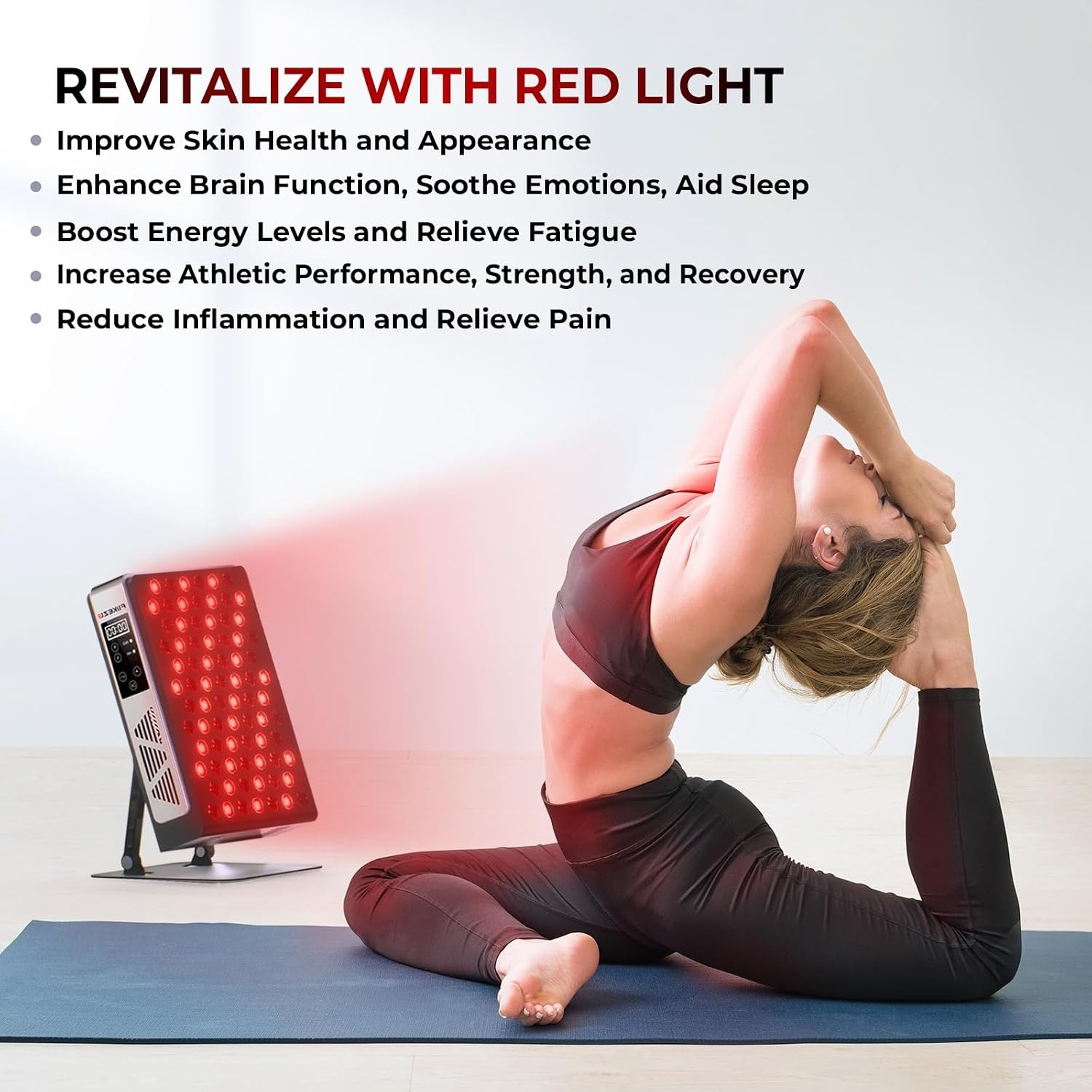 FliKEZE Rood lichttherapie, 78 leds dubbele chip, 660nm en 850nm infrarood lichttherapie, nabij infraroodlamp voor spierherstel, pijnverlichting, energieboost, duurzame volledig metalen behuizing