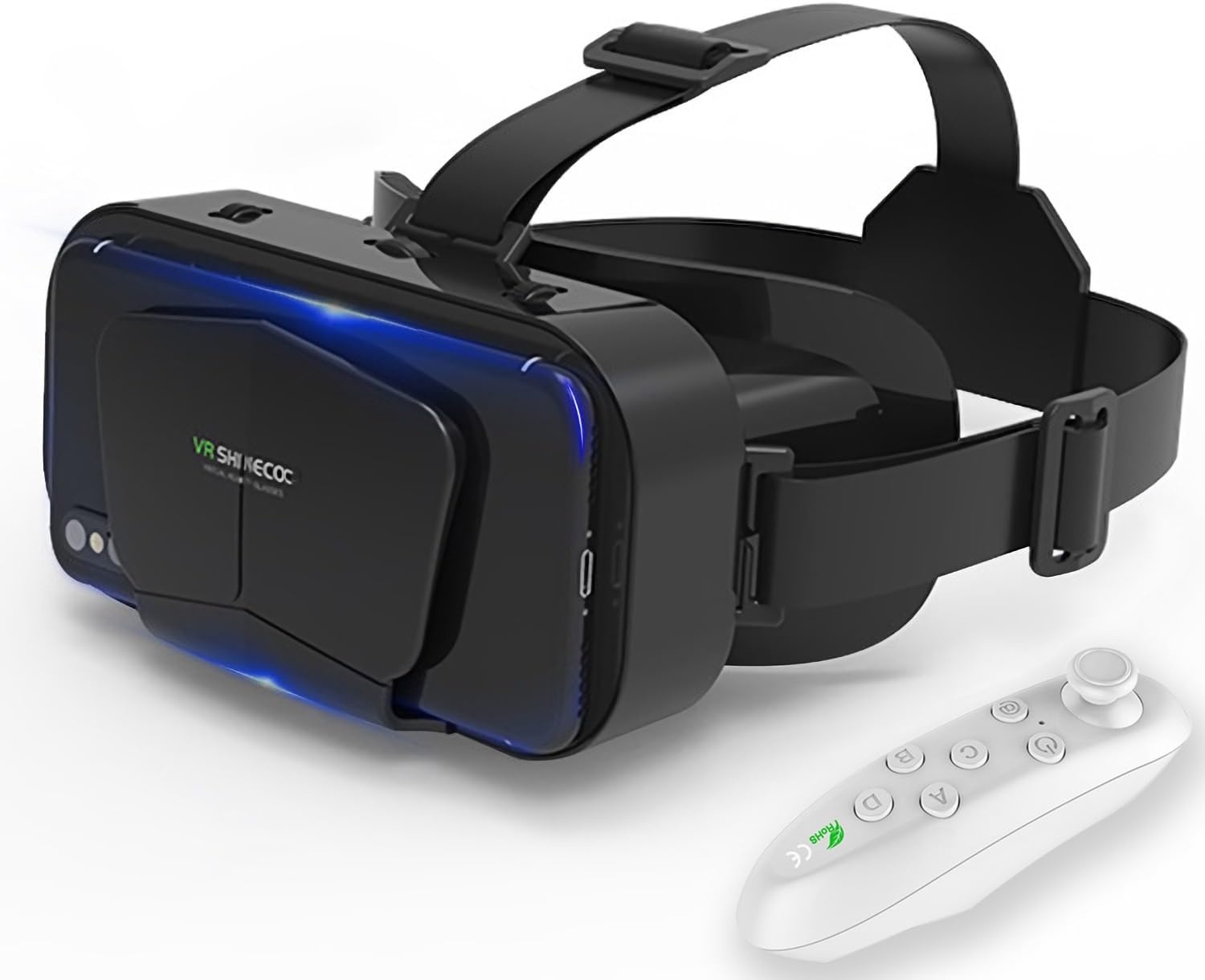 VR-bril mobiele telefoon virtual reality met afstandsbediening, 3D VR-bril Ervaar games en 360 graden films in zachte en comfortabele bril voor Phone Android 5 ~ 7 inc