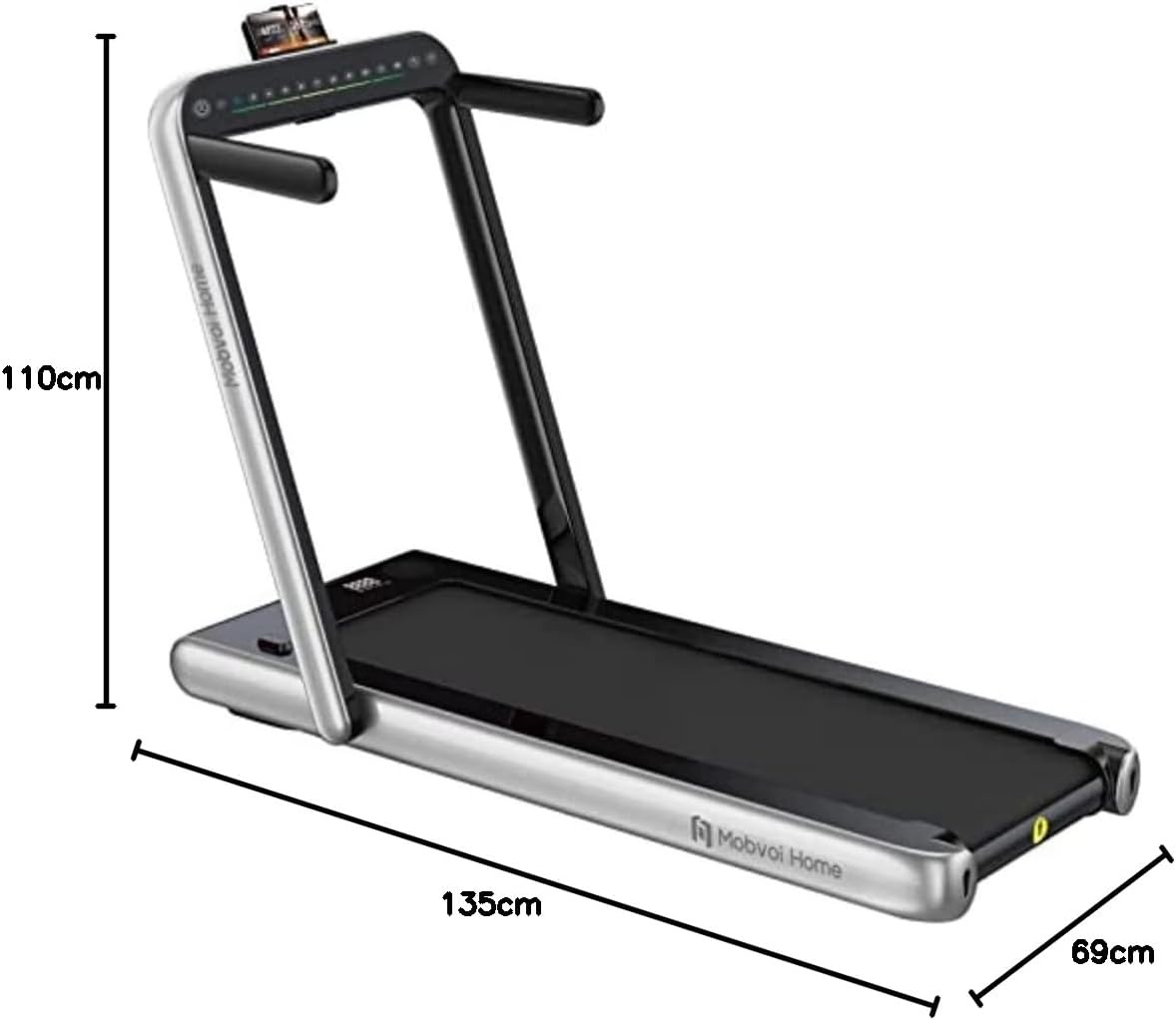 Opvouwbare Loopband met Bluetooth & Virtuele Routes - Zwart Grijs - 35% Korting