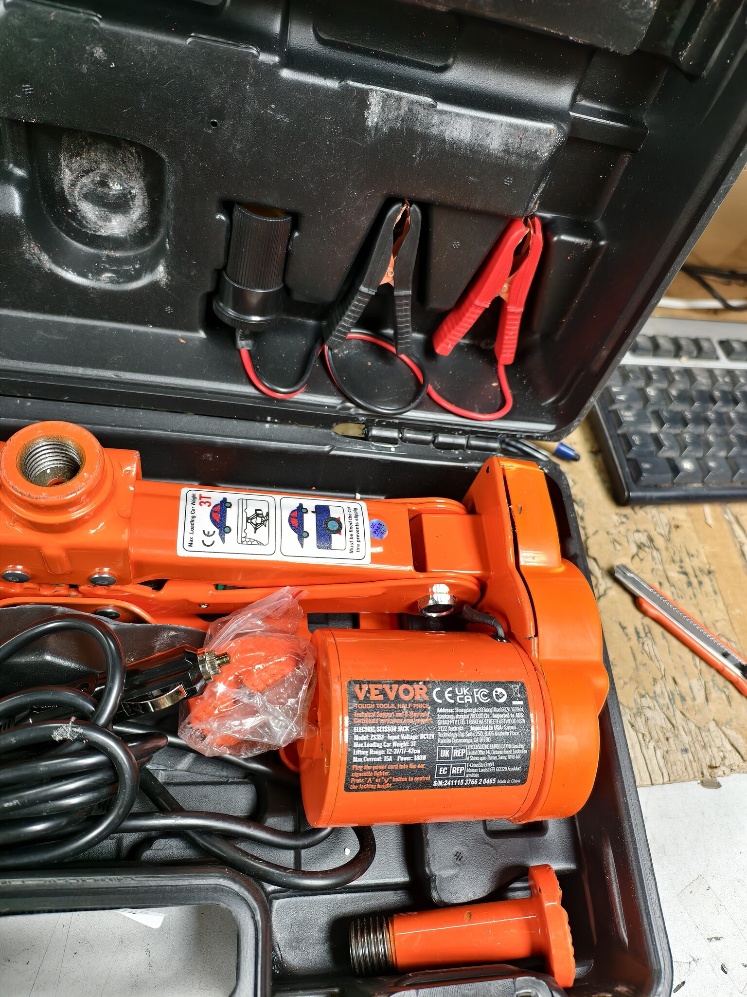 Elektrische Scharenkrik 3 Ton 12V met Afstandsbediening - Oranje (59% Korting)