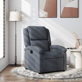 Verstelbare Fauteuil, Fluweel Donkergrijs - 35% Korting