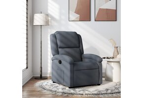 Verstelbare Fauteuil, Fluweel Donkergrijs - 35% Korting