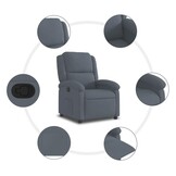 Verstelbare Fauteuil, Fluweel Donkergrijs - 35% Korting