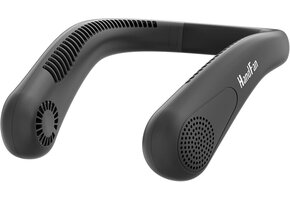 Draagbare Bladloze Nekventilator Zwart | 5000 mAh | 3 Standen | 15u Werktijd | -32%