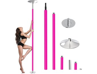 Danspaal Roze Chroomstaal 223-275cm Max 200kg Statisch & Roterend - 52% Korting