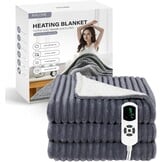 NALONE Textra Elektrische deken voor tweepersoonsbed, 160 x 130 cm, met 9 warmtestanden en 12 timers, verwarmingsdeken voor eenpersoonsbed en tweepersoonsbed, wasbaar