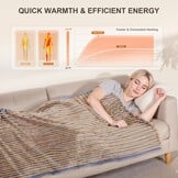 NALONE Textra Elektrische deken voor tweepersoonsbed, 160 x 130 cm, met 9 warmtestanden en 12 timers, verwarmingsdeken voor eenpersoonsbed en tweepersoonsbed, wasbaar
