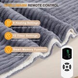 NALONE Textra Elektrische deken voor tweepersoonsbed, 160 x 130 cm, met 9 warmtestanden en 12 timers, verwarmingsdeken voor eenpersoonsbed en tweepersoonsbed, wasbaar