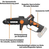 WORX WG327E.9 Accu Mini-Kettingzaag 20V - 15 cm zwaard - Zonder accu en lader