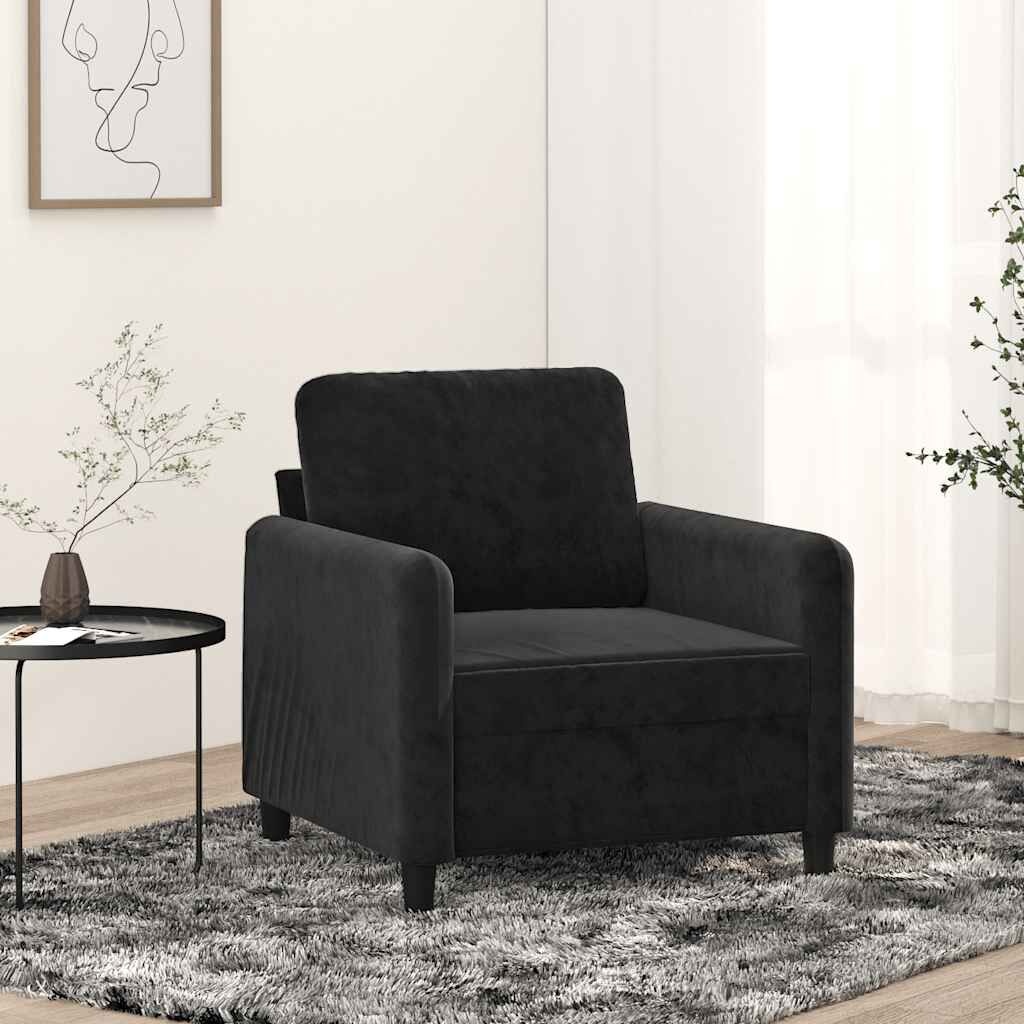 vidaXL Fauteuil 60 cm Fluweel Zwart - 35% Korting
