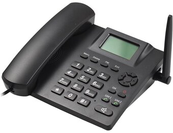 Draadloze vaste telefoon, telefoonhouder, GSM 850/900/1800/1900MHZ Dual SIM-kaart, 2G draadloze telefoon met antenne, wekker, SMS-opnamefunctie, 6 talen