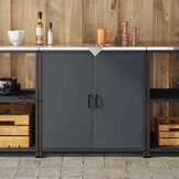vidaXL Keukenopslag Kast met plank met opslag Antraciet Staal