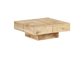 Salontafel massief mangohout 80x80x28 cm - 35% korting