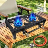 2-pits Gietijzeren Gasfornuis Zwart - 34% Korting | 2x 8000W