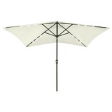 Parasol met LED's en stalen paal 2x3m zandkleurig - 34% Korting!