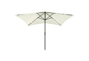 Parasol met LED's en stalen paal 2x3m zandkleurig - 34% Korting!