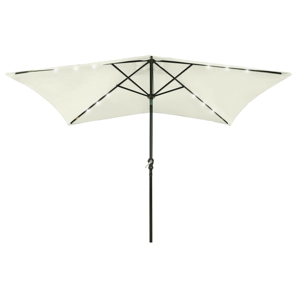 Parasol met LED's en stalen paal 2x3m zandkleurig - 34% Korting!