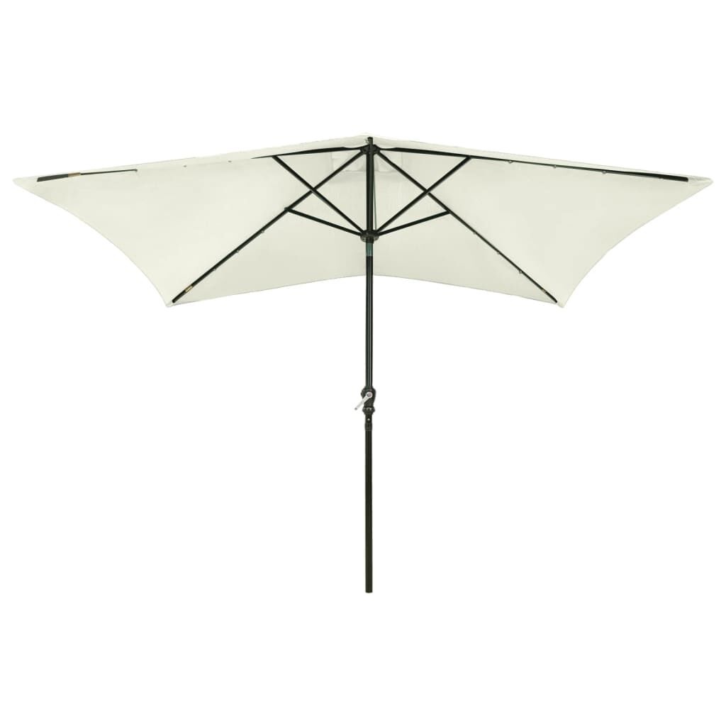 Parasol met LED's en stalen paal 2x3m zandkleurig - 34% Korting!