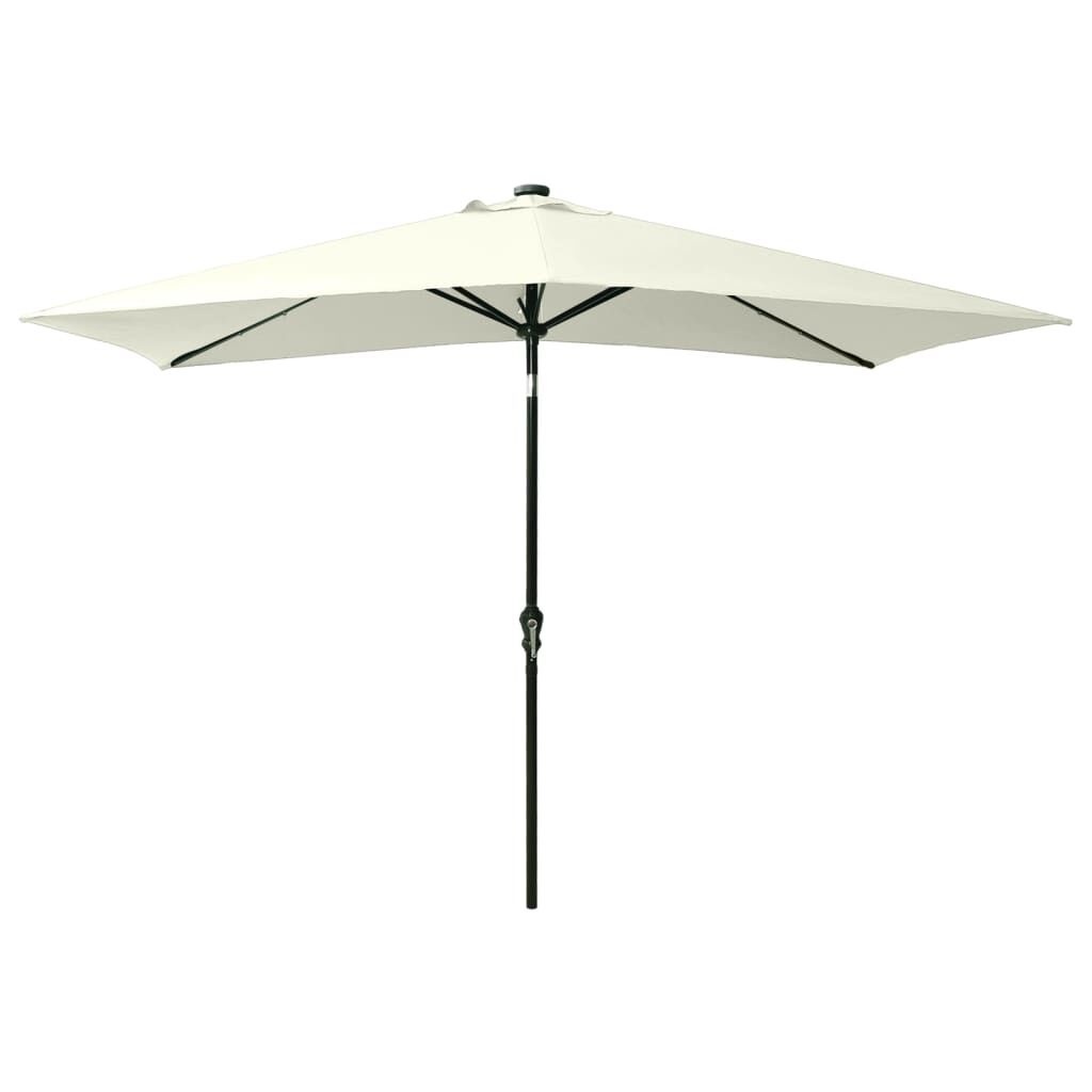 Parasol met LED's en stalen paal 2x3m zandkleurig - 34% Korting!