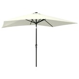 Parasol met LED's en stalen paal 2x3m zandkleurig - 34% Korting!