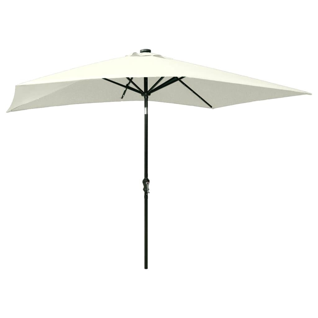 Parasol met LED's en stalen paal 2x3m zandkleurig - 34% Korting!