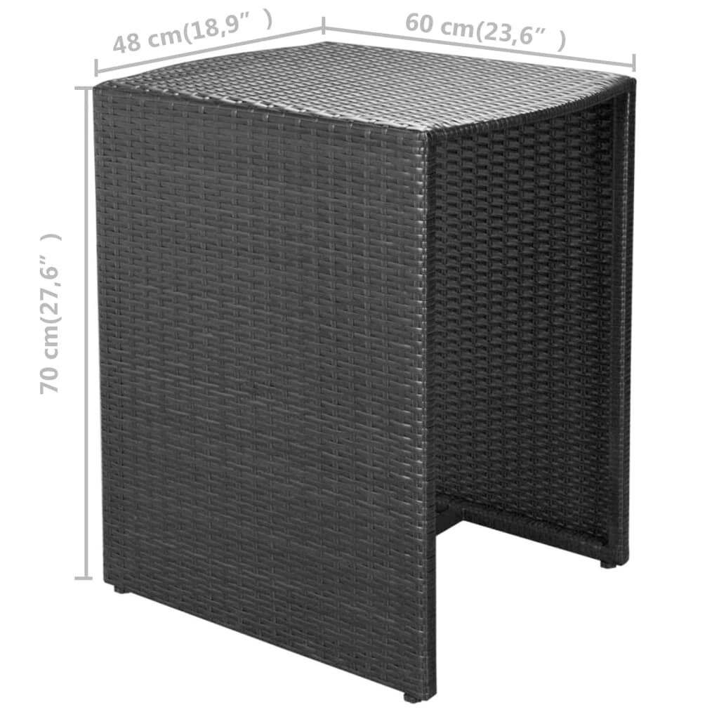 VidaXL 3-delige Bistroset, Poly Rattan Zwart, 35% Korting
