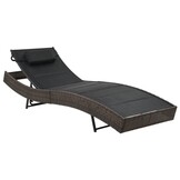 Bruin Ligbed van Poly Rattan & Textileen - 35% Korting