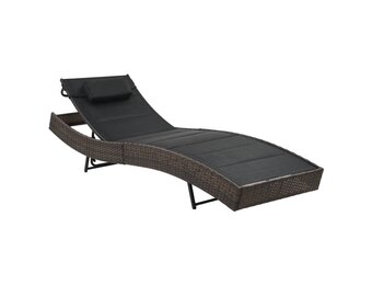 Bruin Ligbed van Poly Rattan & Textileen - 35% Korting