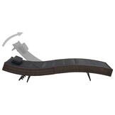 Bruin Ligbed van Poly Rattan & Textileen - 35% Korting