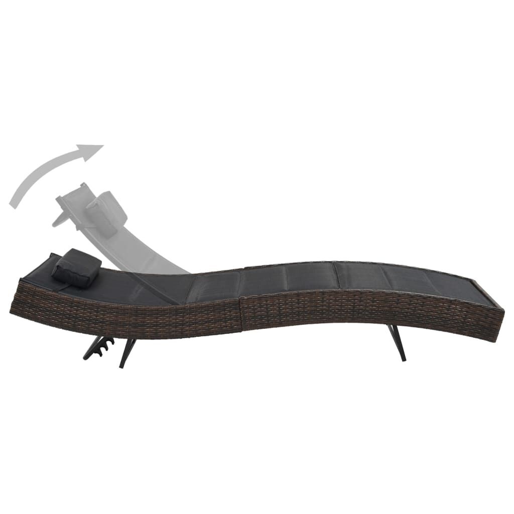 Bruin Ligbed van Poly Rattan & Textileen - 35% Korting