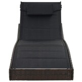 Bruin Ligbed van Poly Rattan & Textileen - 35% Korting