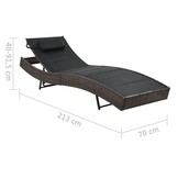 Bruin Ligbed van Poly Rattan & Textileen - 35% Korting