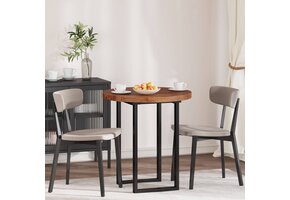 Massief Eikenhouten Tafelblad Rond 70cm Licht Bruin - 35% Korting