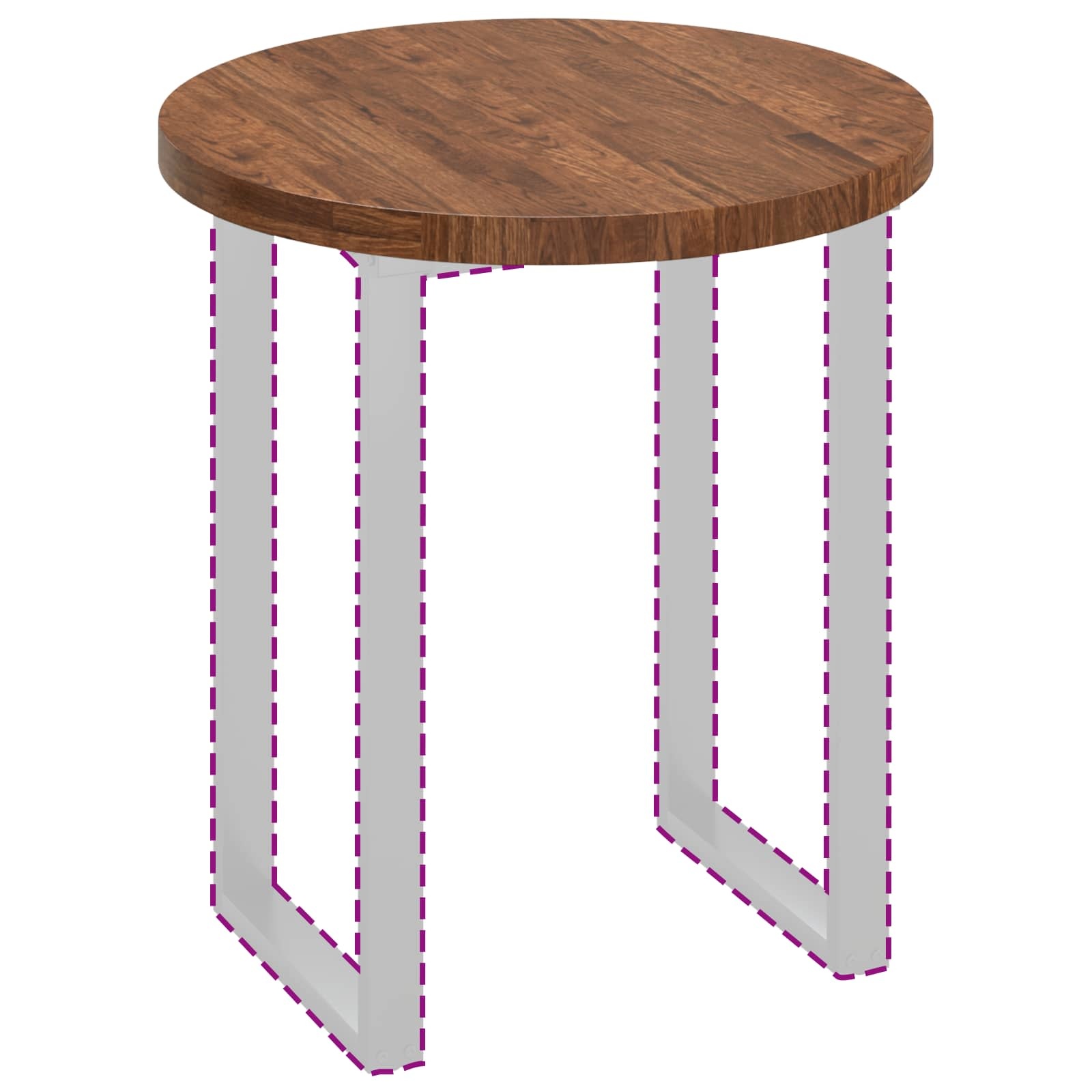 Massief Eikenhouten Tafelblad Rond 70cm Licht Bruin - 35% Korting