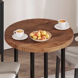 Massief Eikenhouten Tafelblad Rond 70cm Licht Bruin - 35% Korting